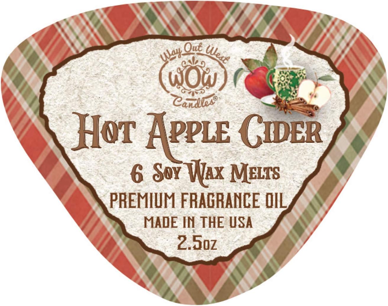 Scented Wax Melts for Wax Warmers - Highly Fragrant Air Freshener - 4 Pack Set of 6 Melt Cubes - Made in USA by Way Out West Candles (4, Hot Apple Cider)