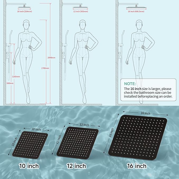SR SUN RISE 12 Inch Brass Rain Shower Head Oil Rubbed Bronze High Pressure Rainfall Showerhead Water Saving