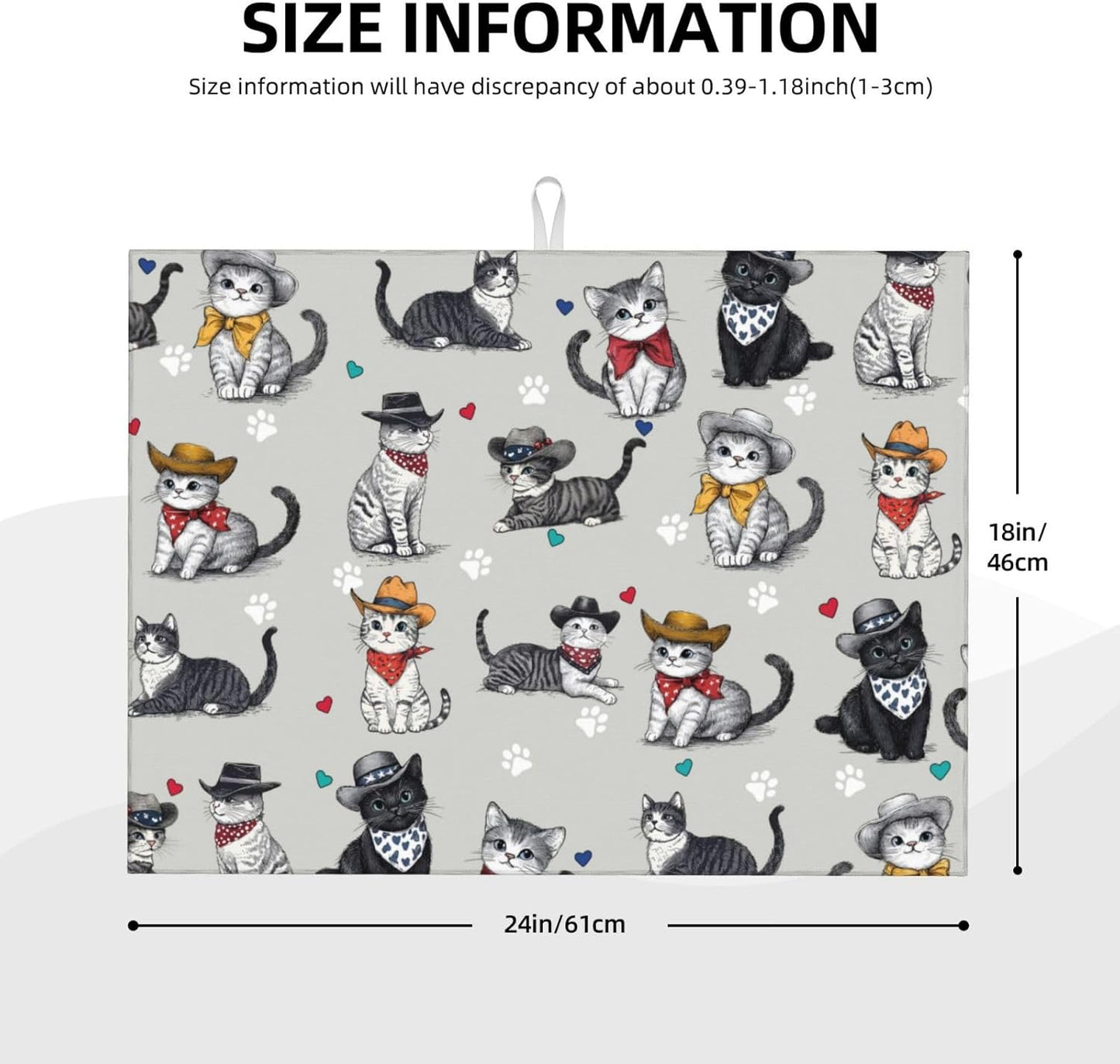 Pet Lover Cat Dish Drying Mat 18x24 For Kitchen Counter Absorbent Microfiber Dishes Pad Dish Drainer Rack Mats Fast Dry Kitchen Accessories