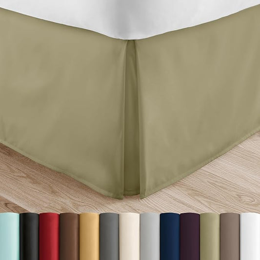 Linen Market Bed Skirt - Ultra Soft Microfiber - Easy Fit with 14 Inch Tailored Drop - Hotel Quality, Shrinkage & Fade Resistant - Bed Cover - Cal King Bed Skirt - Bedroom Décor - (Cal King, Sage)
