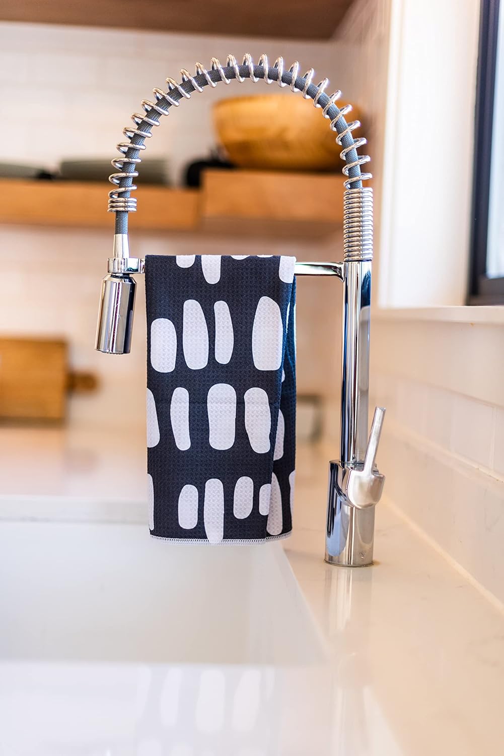 2 Pack Double Sided Kitchen Towels || Dish Towels ||Quick Dry || Designer Prints || Highly Absorbent || Hanging Hook (Gray)