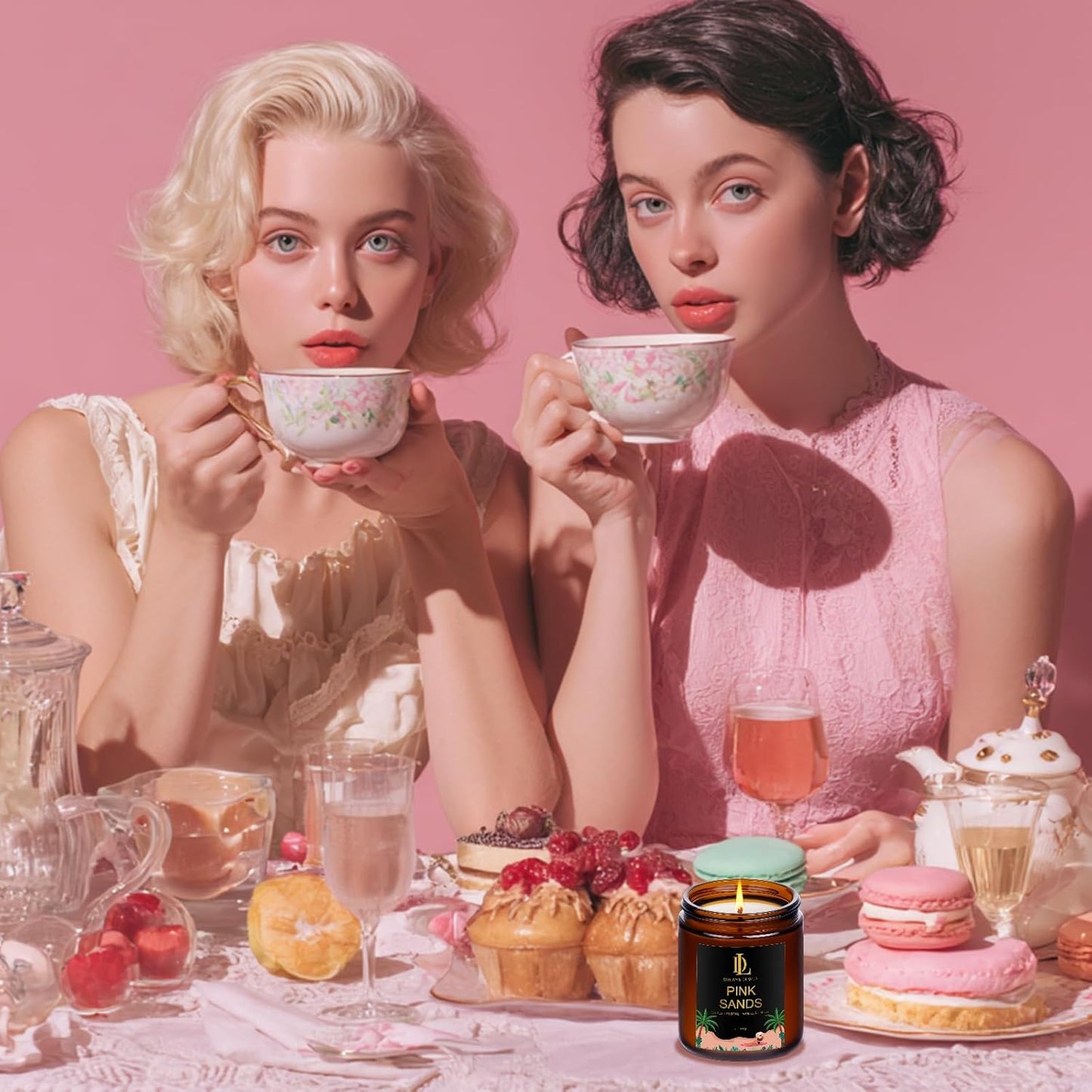 Pink Sands Candles, 7oz Pink Sands Scented Candle, Natural Soy Candles for Home Scented, Long Lasting with 50 Hour Burn Time, Gifts for Men Women