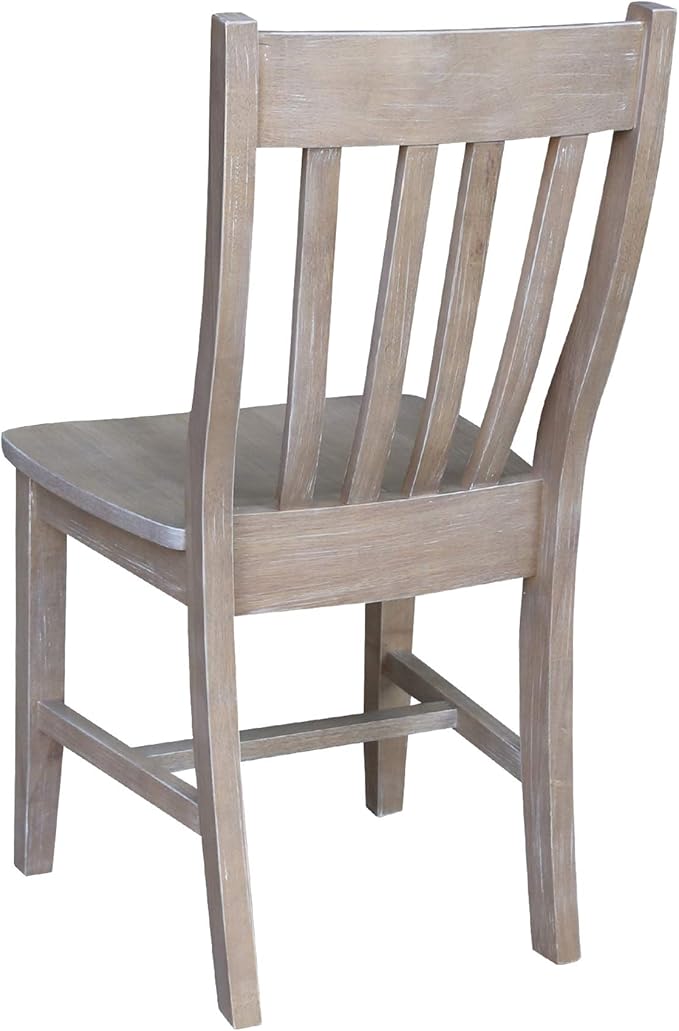 International Concepts Set of Two Cafe Dining Chairs, Washed Gray Taupe