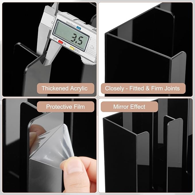 MYITYARD Coffee Cup Holder, Cup and Lid Organizer fits 5 to 16 oz Disposable Paper & Plastic Cups, Cup Dispenser Countertop, Acrylic Cup Storage for Home, Kitchen, Office (4 Compartment)