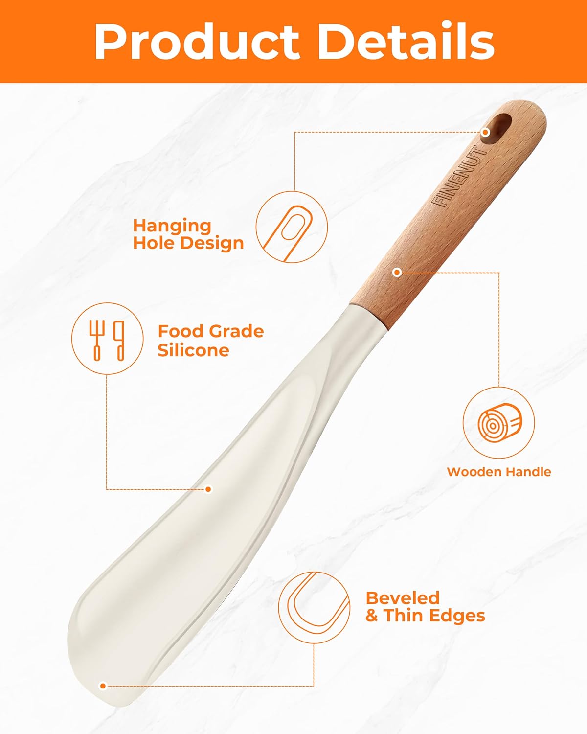 Multifunction Silicone Spatula Spoon 2-Pack Dual-Use-Heat-Resistant 446°F BPA-Free Non-Toxic Cooking for Non-Stick Cookware,Rice Cookers,Wooden Handle Scoop/Serve Meal/Rice Spoon Set (Khaki)