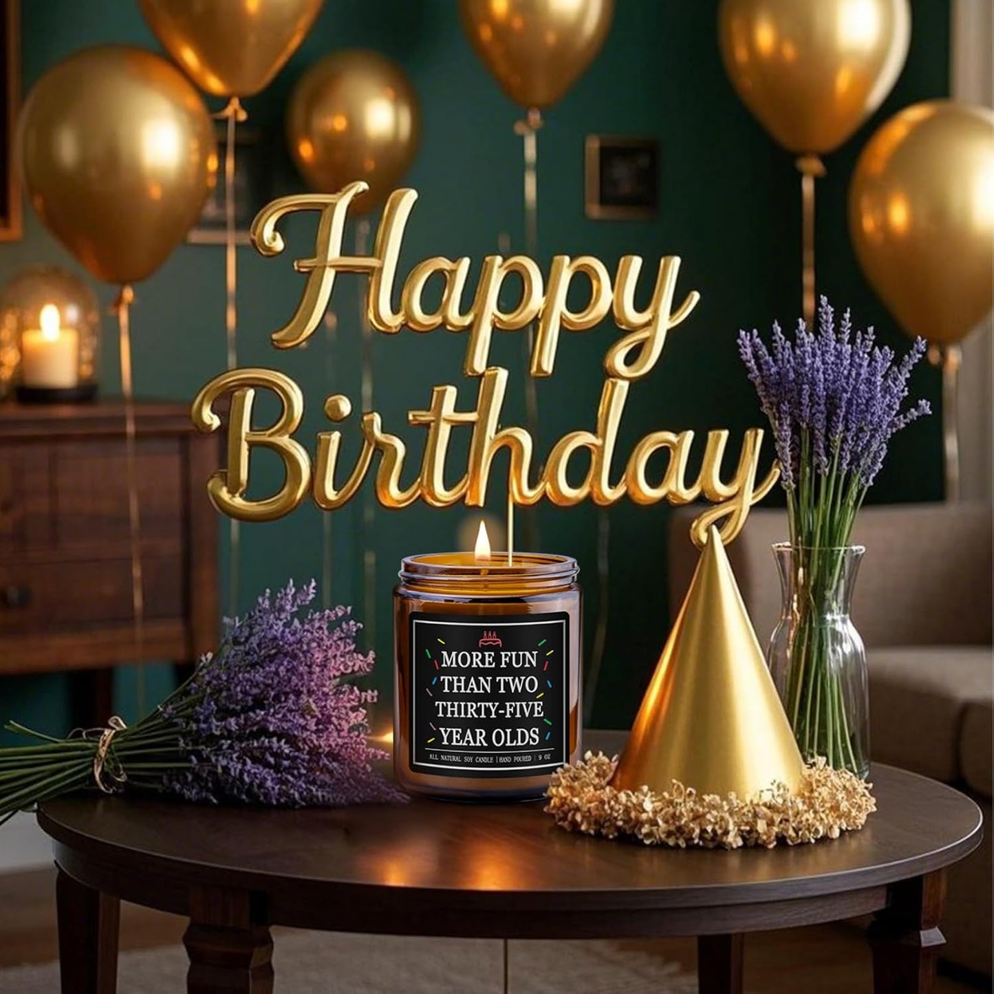 Homsolver 70th Birthday Gifts for Men Women, 9OZ Lavender Scent 1955 70th Birthday Candle for Him Her, Mom, Dad, Brother, Sister, Happy Birthday Decorations Candles with 50+ Hours Burn Time, Handmade