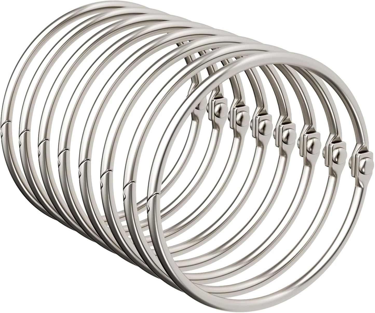 Shower Curtain Rings, Shower Curtain Hooks 12 Pcs Anti-Drop Shower Rings for Curtain, Brushed Nickel Shower Curtain Rings Rust Proof, Metal Shower Hooks for Shower Curtain Rod Bathroom