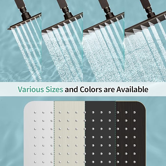 SR SUN RISE 12 Inch Brass Rain Shower Head Oil Rubbed Bronze High Pressure Rainfall Showerhead Water Saving