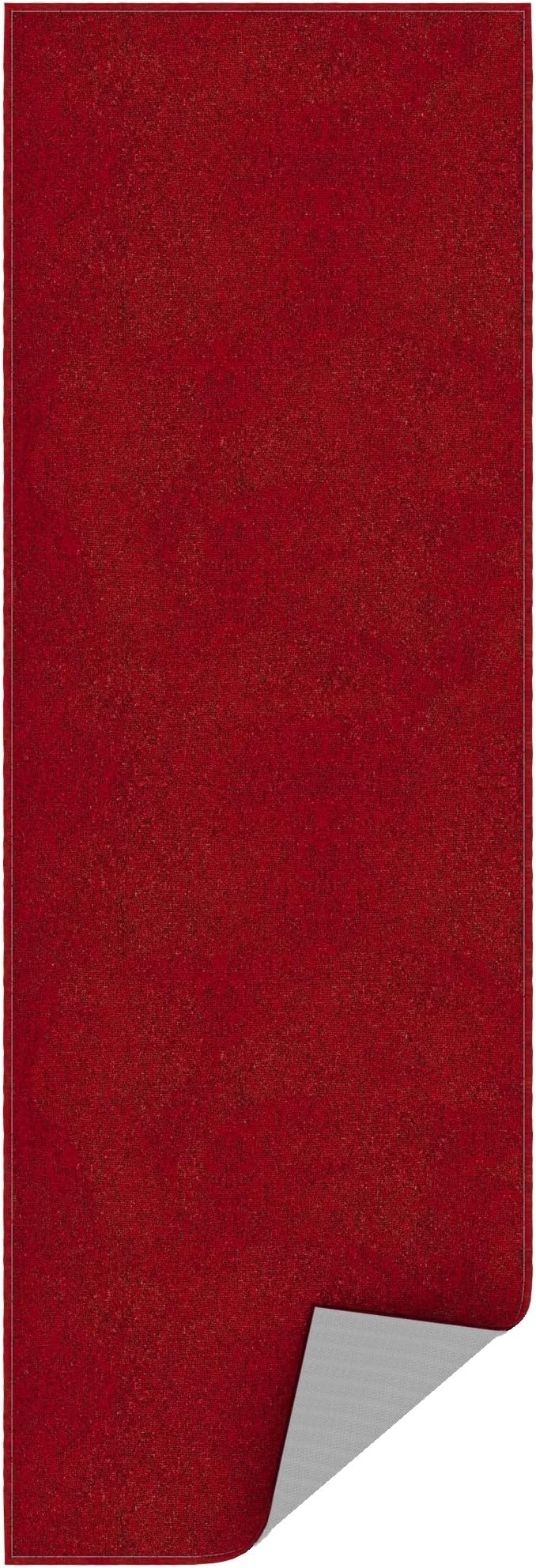 Ottomanson 20" x 59" Ultra-Thin Hallway Runner Rug - Durable Non-Slip Carpet for High-Traffic Areas - Fits Under Doors for Seamless Entry - Ideal for Kitchen, Entryway, Bedroom & Living Room, Red