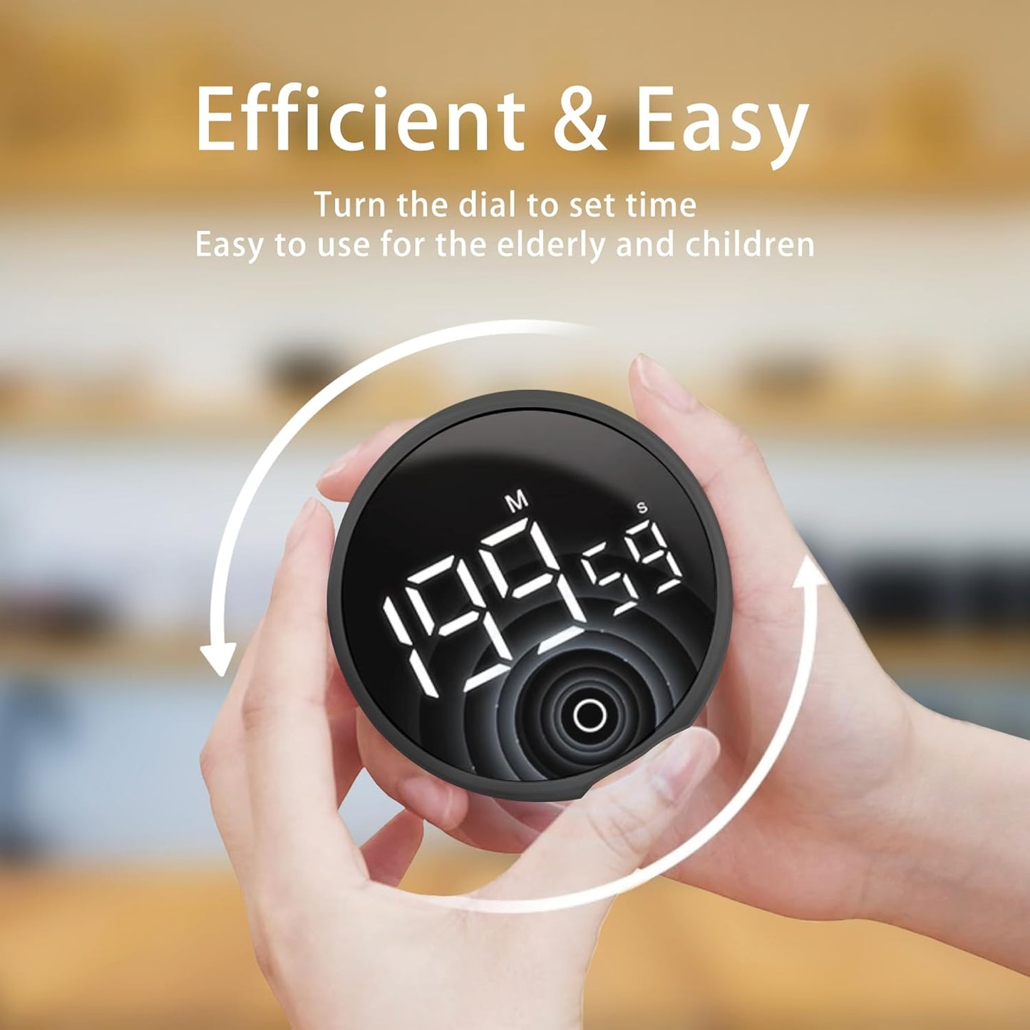 Digital Kitchen Timers, Visual timers Magnetic Countdown Countup Smart Timer Large LED 200 Minutes Display Volume Adjustable for Cooking Fitness Studying, Easy for Kids and Seniors