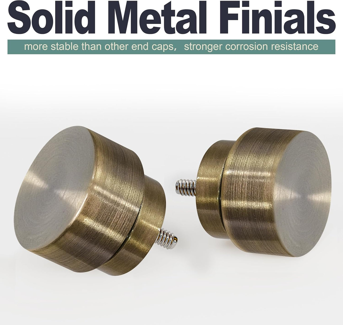 Antique Bronze Curtain Rods for Windows 28 to 48 Inches Adjustable Length Heavy Duty 1" Diameter Window Curtain Rod with Solid Metal Finials for Outdoor Farmhouse Bedroom Kitchen Living Room