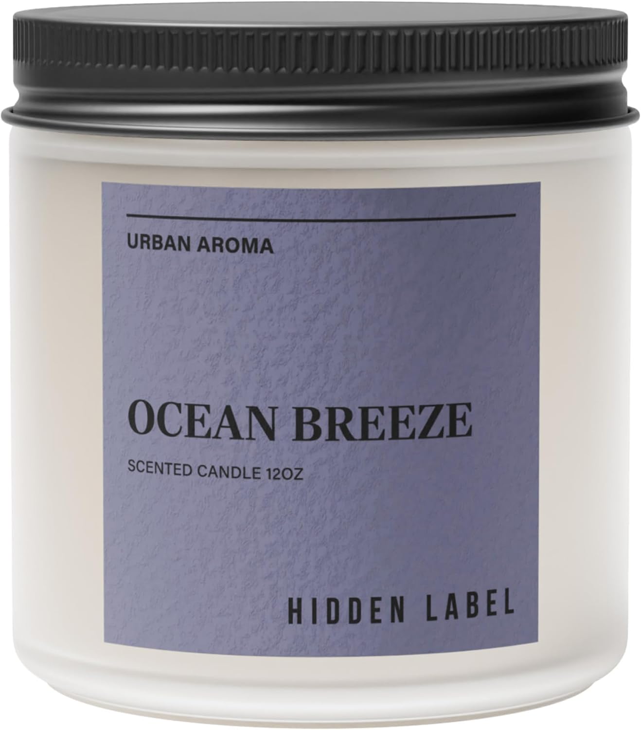 Hidden Label Ocean Breeze Scented Candle, 12oz 2 Wick Natural Soy Non Toxic Candles, Clean Burning Long Lasting Aromatherapy for Home | Gifts | Décor,Premium Scents for Relaxation & Stress Relief