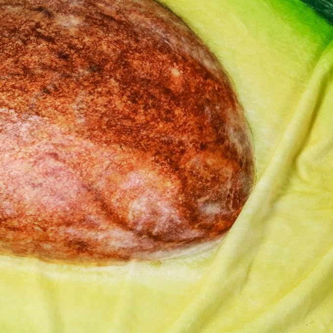Vessia Avocado Throw Blanket(Green), Realistic Funny Food Blanket for Adults and Kids, 300GSM Novelty Fruits Printed Throw for Couch, Sofa, Bed, Fun Home Decor for Boys, Girls