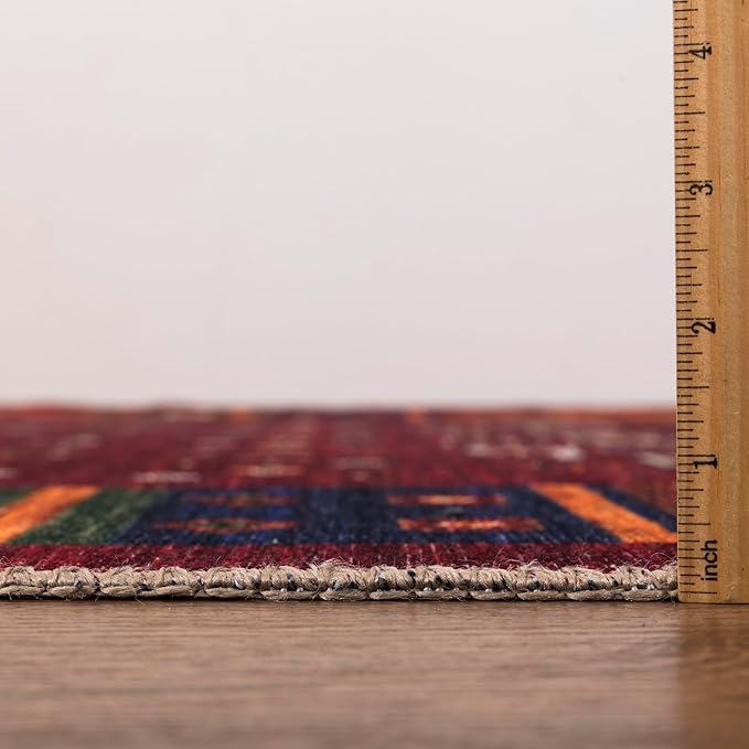 Keen Home Design 8x10 Rug - Machine Washable Area Rug with Non-Slip Backing, Ideal for Living Room, Dining Room, Bedroom - Vintage, Easy Clean, Durable, Low Pile Rug - (8' x 10')