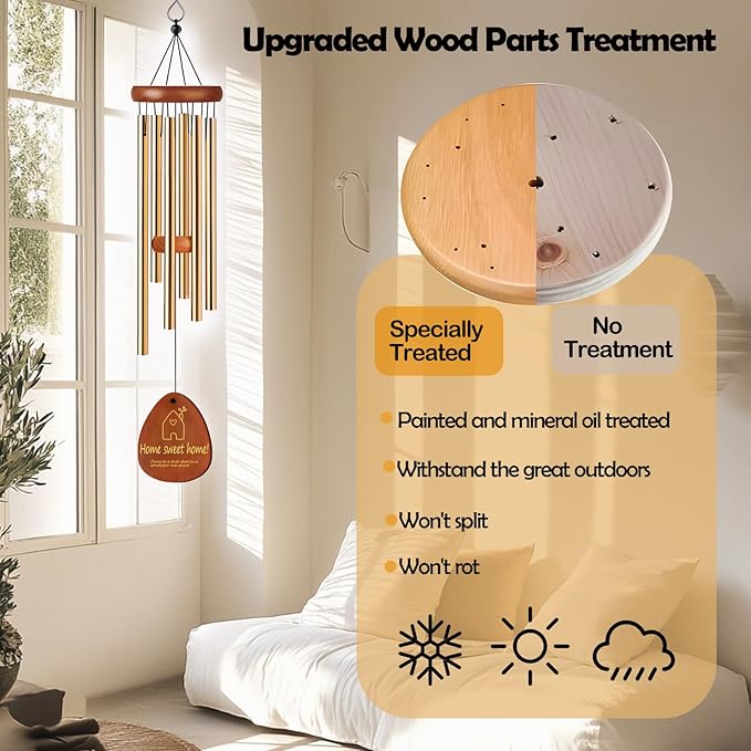 House Warming Gifts New Home,New Home Gift Ideas， Home Sweet Home，House Warming Gift，BestGifts for Housewarming，House Warming Gifts for Women or Men，26 Inch Wind Chimes