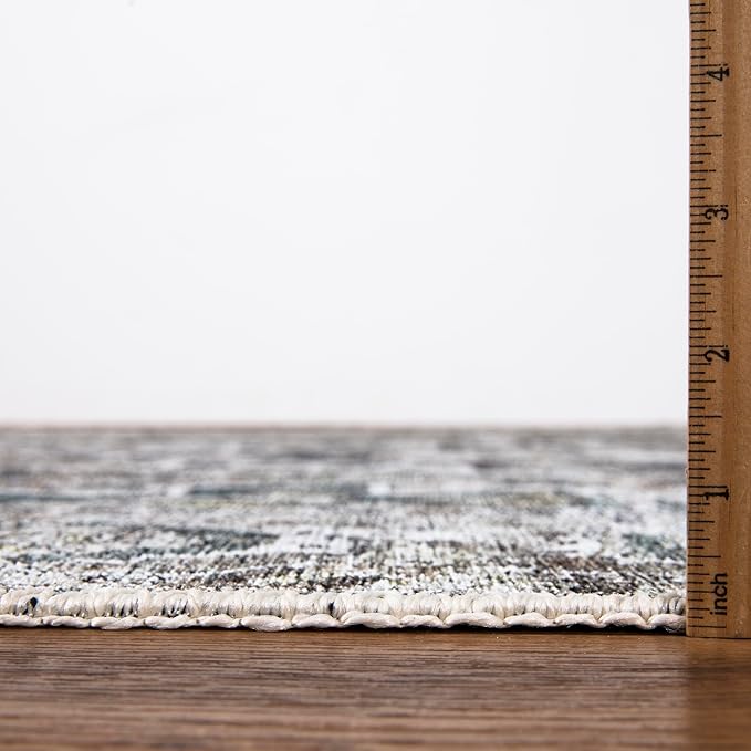 Keen Home Design 5x7 Rug - Machine Washable Area Rug with Non-Slip Backing, Ideal for Living Room, Dining Room, Bedroom - Vintage, Easy Clean, Durable, Low Pile - (5' x 7')