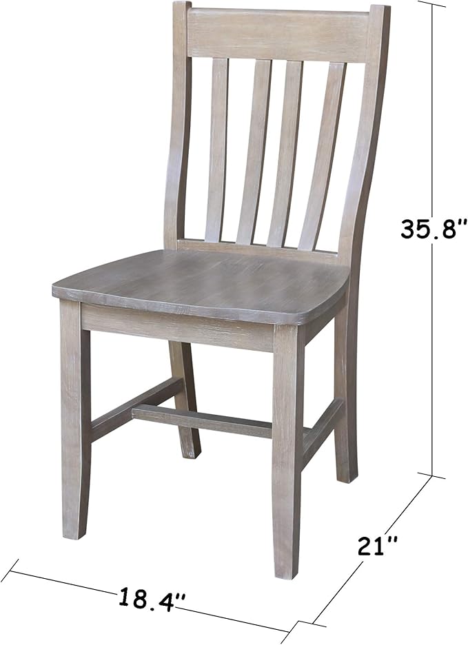 International Concepts Set of Two Cafe Dining Chairs, Washed Gray Taupe