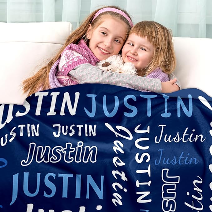 Ship Next Day, Custom Name Blanket - Printed in USA, Personalized Baby Blankets for Girls, Baby Blanket with Name, Ultra-Soft Cozy Fleece Blankets, Gifts for Boys & Girls Kids Teen Girl New Mom