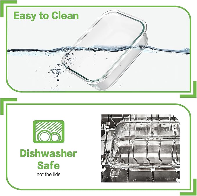 HOMBERKING 24pc Glass Food Storage Containers with Lids, Glass Meal Prep Containers with Leak Proof Snap Lock Lids, Airtight Bento Lunch Boxes, Kitchen Storage (12 lids & 12 Containers) - White