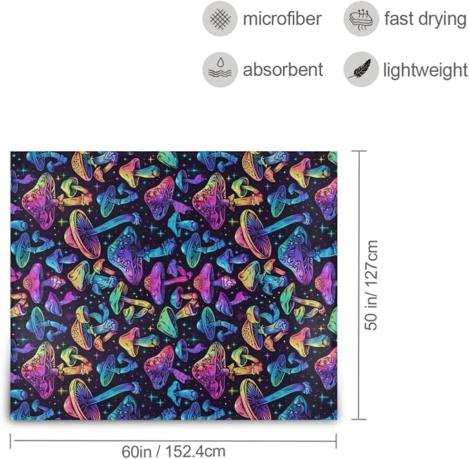 Mushrooms Throw Blanket for Teens Boys Girls and Adults Soft Warm Cozy Funny Midweight Food Flannel Blankets for Couch Sofa Bed Camping Travel Home Decor 50" X 60"