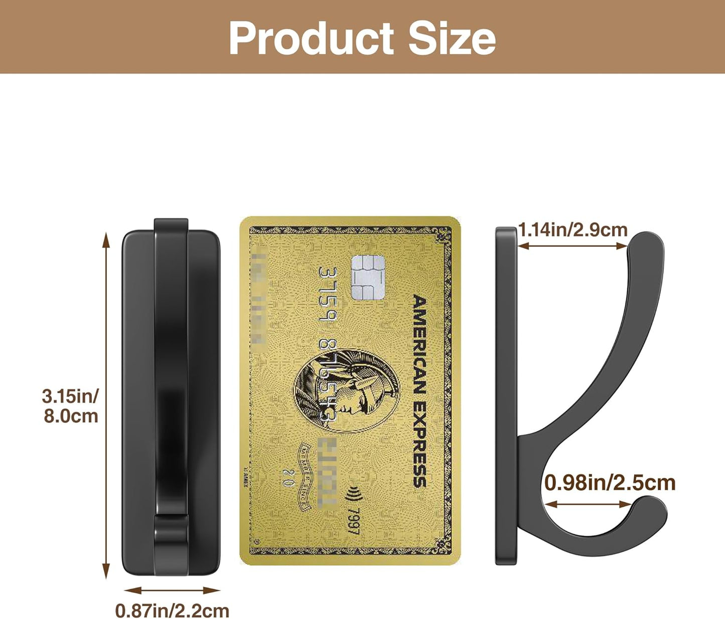 Adhesive Wall Hooks for Towels Coats - Stick On Hooks Hanging Heavy Duty (13lb), Metal Hook for Door, Bathroom, Dorm, Closet - Hanger for Purse, Bag, Robe,Backpack - No Damage to Wall - Black 6 Pack