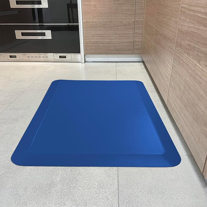 1" Extra Thick Anti Fatigue Floor Mat 30" L x 20" W,Kitchen Mat, Standing Desk Mat,140D Advanced PU Foam Ergonomic Comfort at Home, Office, Garage, Sink (Blue)
