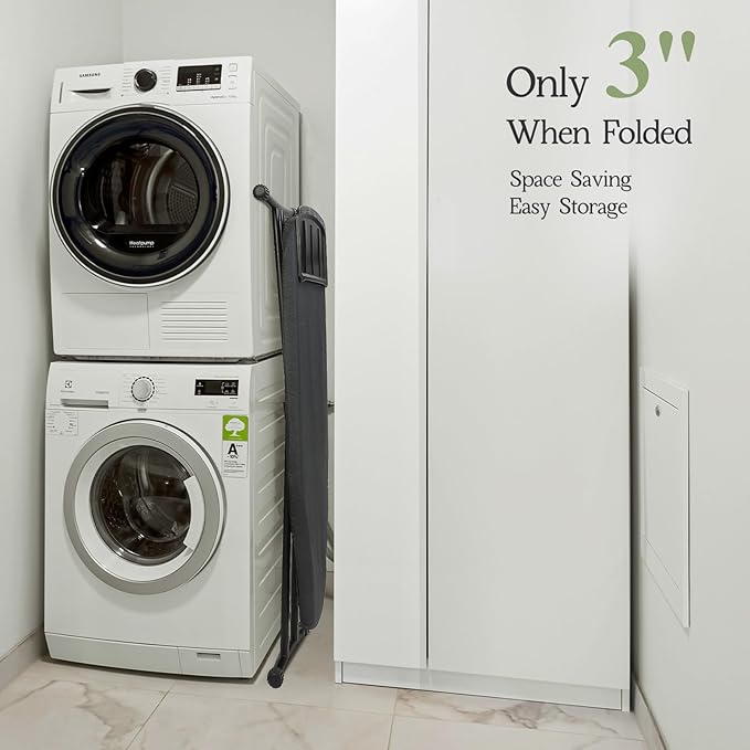 Ironing Board 48x15, Wide Heavy Duty Full Size Iron Board with Retractable Iron Rest, BlissBoard Sturdy Frame with Ultra Thick Padding, Heat-Resistant Cover, Height-Adjustable