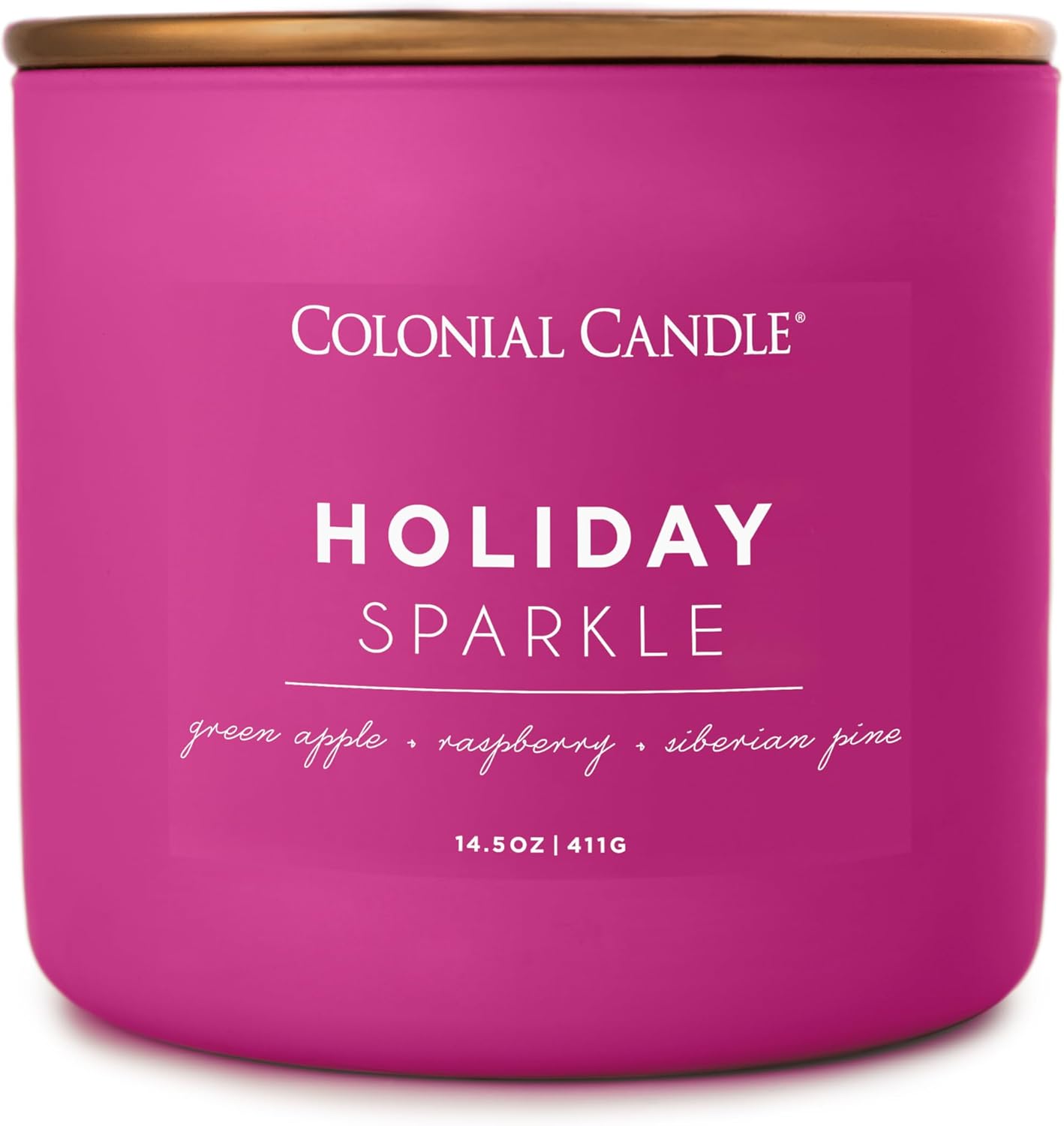 Colonial Candle Holiday Sparkle Scented Jar Candle, Pop of Color Collection, 3 Wick, Purple, 14.5 oz - Up to 60 Hours Burn