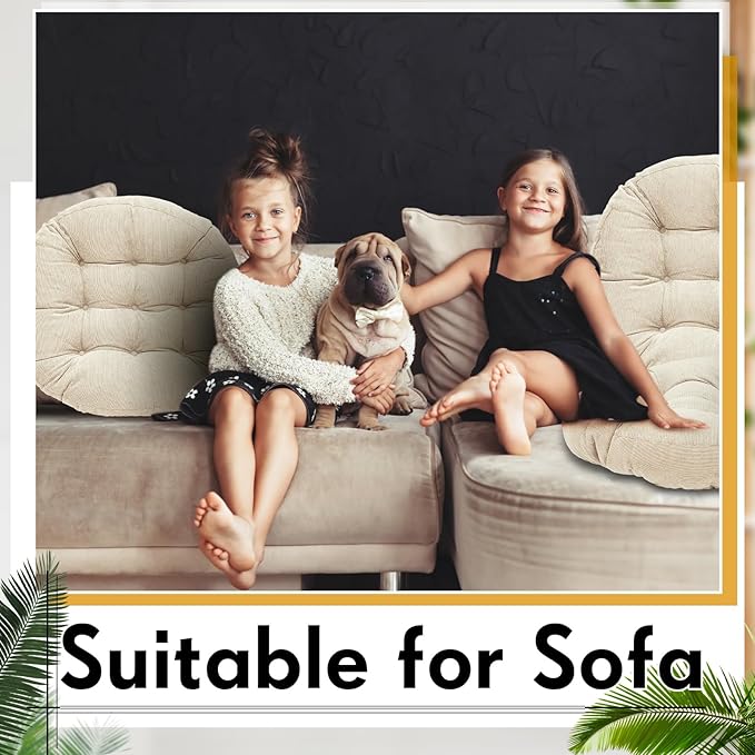 Jerify 4 Pcs Floor Pillow Cushions 22 x 22 Inch Round Square Large Meditation Floor Pillow for Classroom Adult Meditation Picnic Party Cushion for Seating Gift Christmas(Beige,Round)