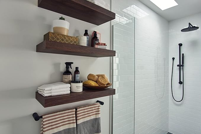 Moen Align Matte Black 24 in. Modern Towel Bar, Wall Mounted Towel Hanger, YB0424BL