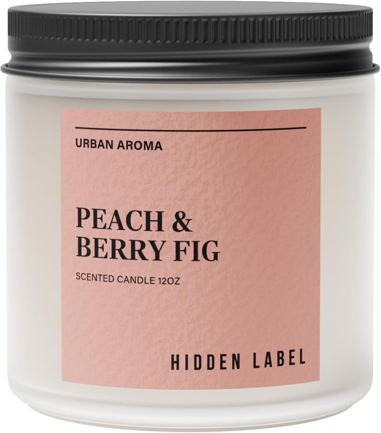 Hidden Label Peach & Berry Fig Soy Wax Candle, 12oz 2 Wick Natural Soy Non Toxic Candles, Clean Burning Long Lasting Aromatherapy for Home | Gifts,Premium Scents for Relaxation & Stress Relief,Gifts