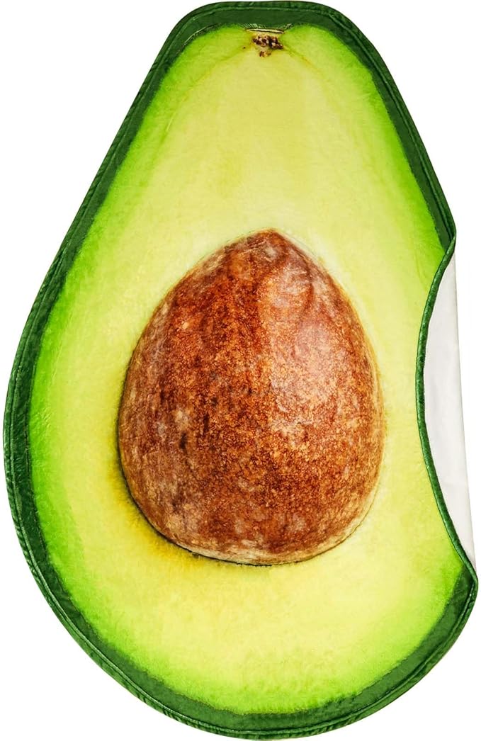 Vessia Avocado Throw Blanket(Green), Realistic Funny Food Blanket for Adults and Kids, 300GSM Novelty Fruits Printed Throw for Couch, Sofa, Bed, Fun Home Decor for Boys, Girls