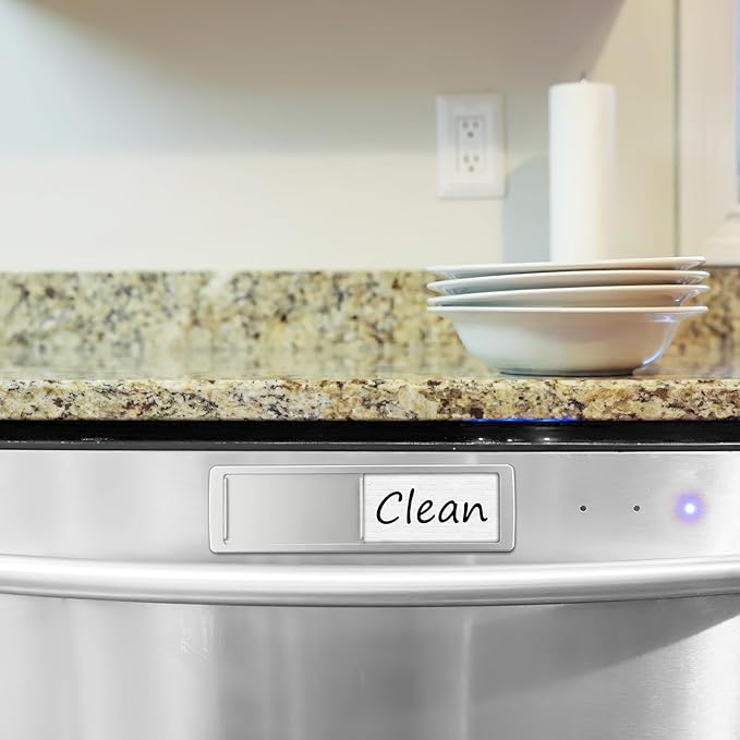 Dishwasher Magnet Clean Dirty Sign Shutter Only Changes When You Push It Non-Scratching Strong Magnet or Adhesive Options Indicator Tells Whether Dishes are Clean or Dirty (Tiles White/Black)
