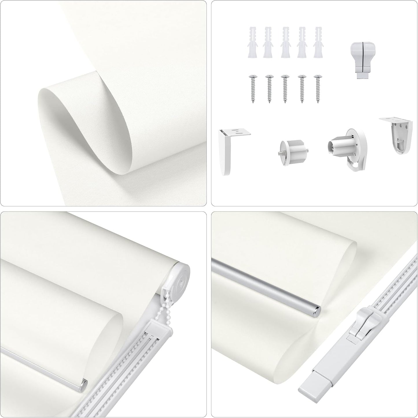 Homebox 50% Blackout Light Filtering Blinds for Windows,Room Darkening Roller Shades Roll up and Pull Down Blind Shades for Home Office 53" W×72" H Milk White