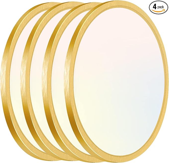 Hlite 4pack 12 inch Flush Mount LED Ceiling Light Fixture,24W 2400LM Super Slim Light Fixtures Ceiling Mount 3000K/4000K/5000K 3CCT Selectable,Ceiling Light Fixtures for Kitchen,Bedroom (Gold)