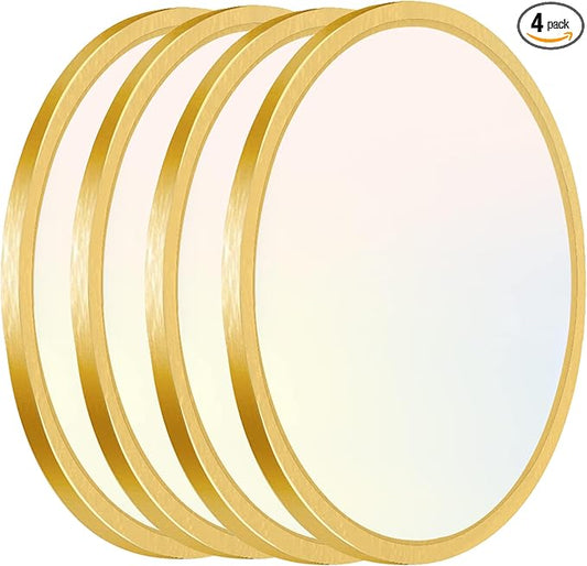 Hlite 4pack 12 inch Flush Mount LED Ceiling Light Fixture,24W 2400LM Super Slim Light Fixtures Ceiling Mount 3000K/4000K/5000K 3CCT Selectable,Ceiling Light Fixtures for Kitchen,Bedroom (Gold)