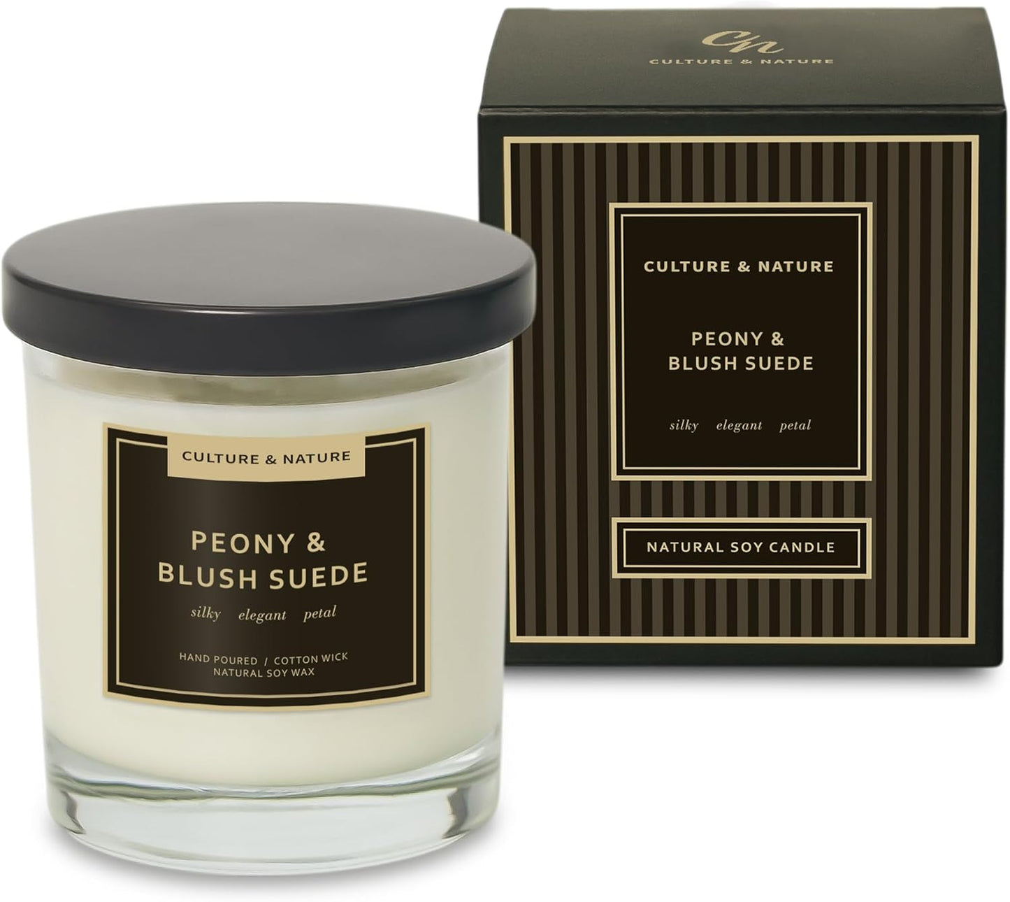 CULTURE & NATURE Natural Soy Wax Candle 7oz (Peony & Blush Suede)