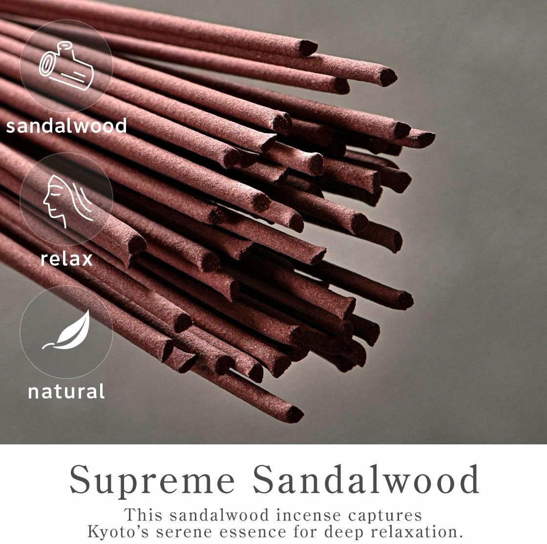 Kyoto Sandalwood Incense Sticks - Japanese Temple Aroma, Ideal for Relaxation & Meditation, Approx. 60 Sticks (0.044 Pounds) - Premium Quality Incense for Spiritual & Home Use incienso Nagomikobo