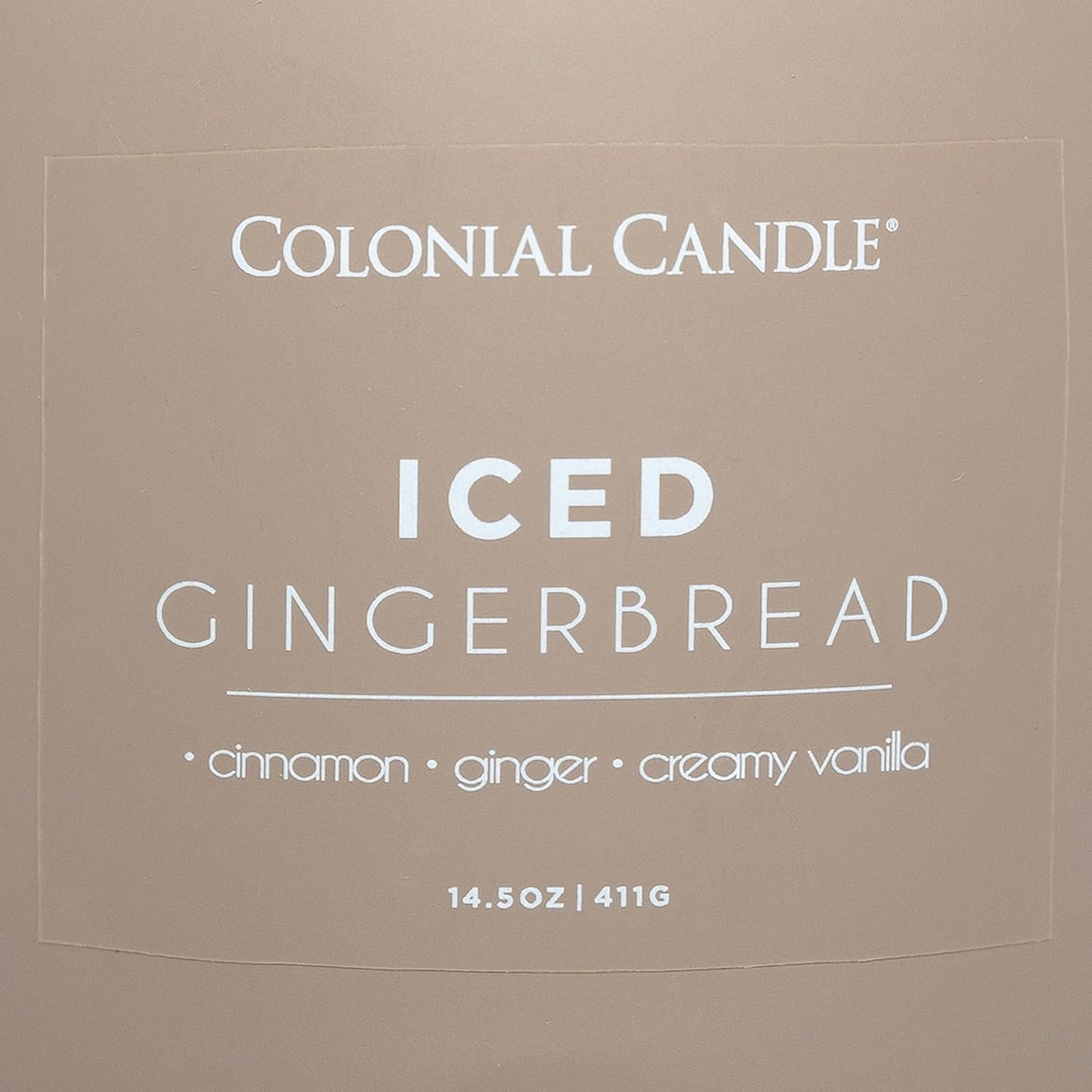 Colonial Candle Iced Gingerbread Scented Jar Candle, Pop of Color Collection, 3 Wick, 14.5 oz - Up to 60 Hours Burn