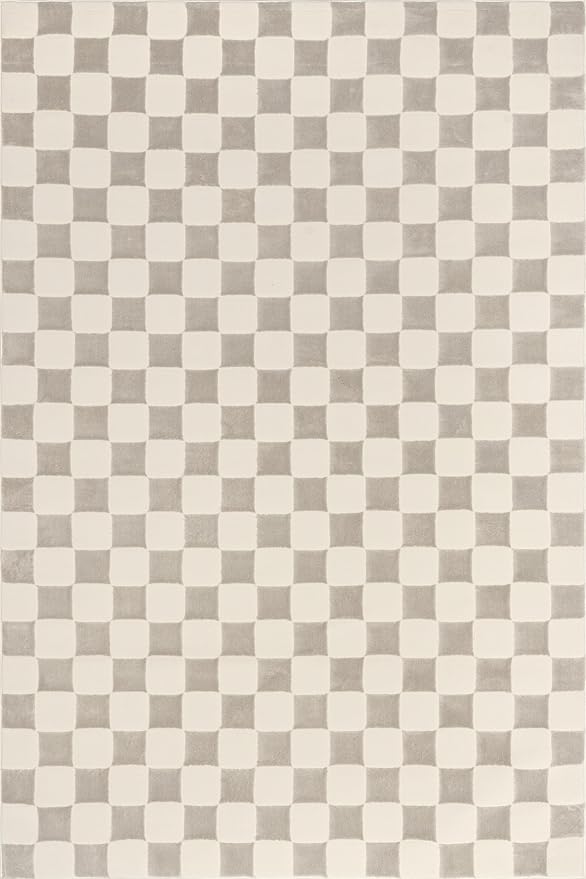 Nuloom Alaiya Checkered 10' x 13' Machine Washable for Living Room Bedroom Dining Room, Cream