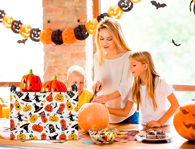 CLOCOR Rectangular Storage Basket Empty,Gift Basket for Kids,Waterproof Toy Storage Bin with Handles,Room Decor(Witch Halloween)