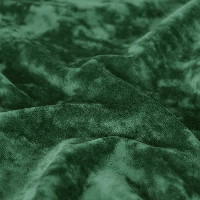 PHF Truly Velvet Fitted Sheet Only Queen Size, Luxury Super Soft Cozy Fuzzy Flannel Bottom Sheet, Deep Pocket Up to 16", Suitable for Fall Winter Spring, No Pillowcases, Emerald Green