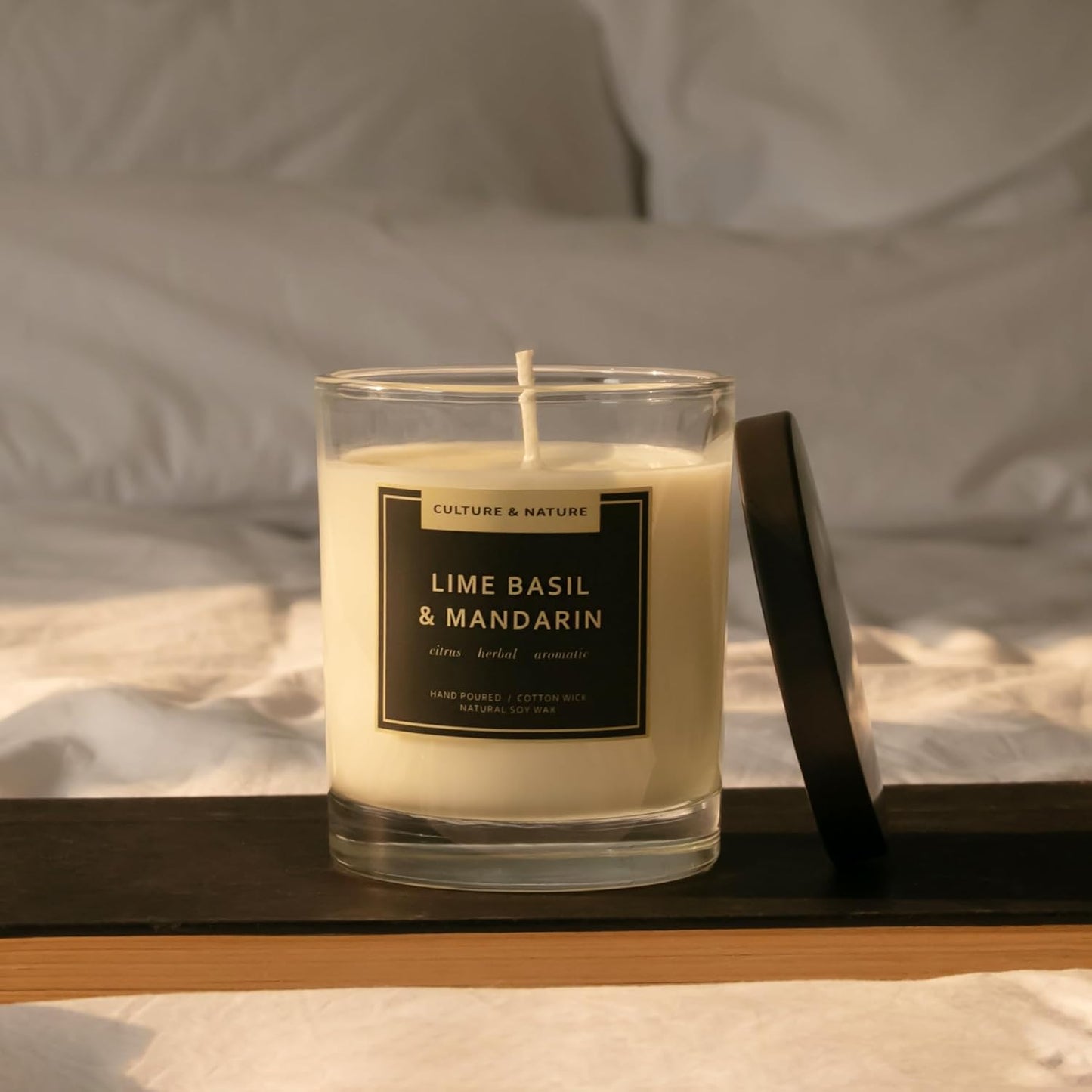 CULTURE & NATURE Natural Soy Wax Candle 7oz (Lime Basil & Mandarin)