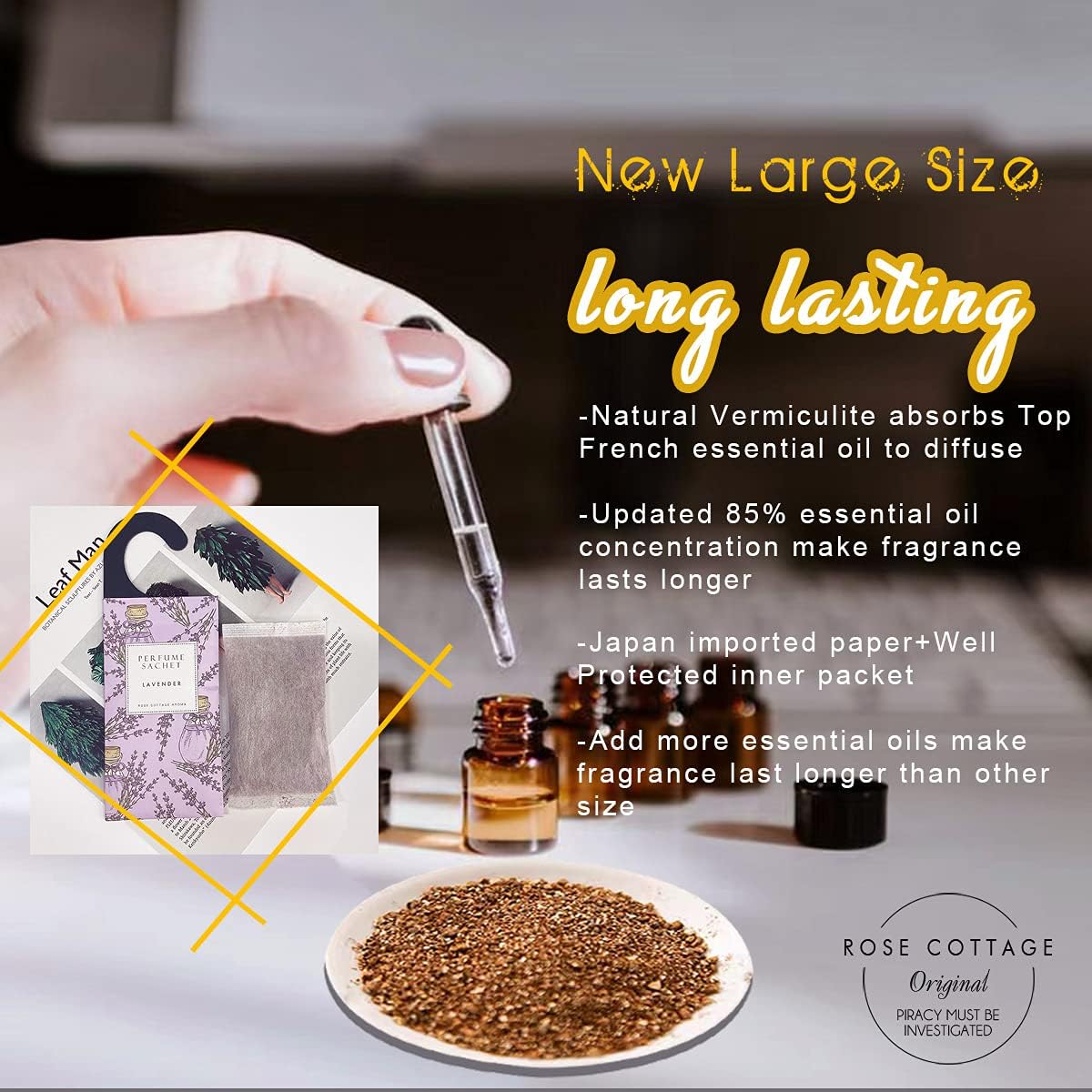 Large 12 Packs White Gardenia Hanging Closet Deodorizer Air Freshener Long Lasting Scented Sachets Smell Goods for House