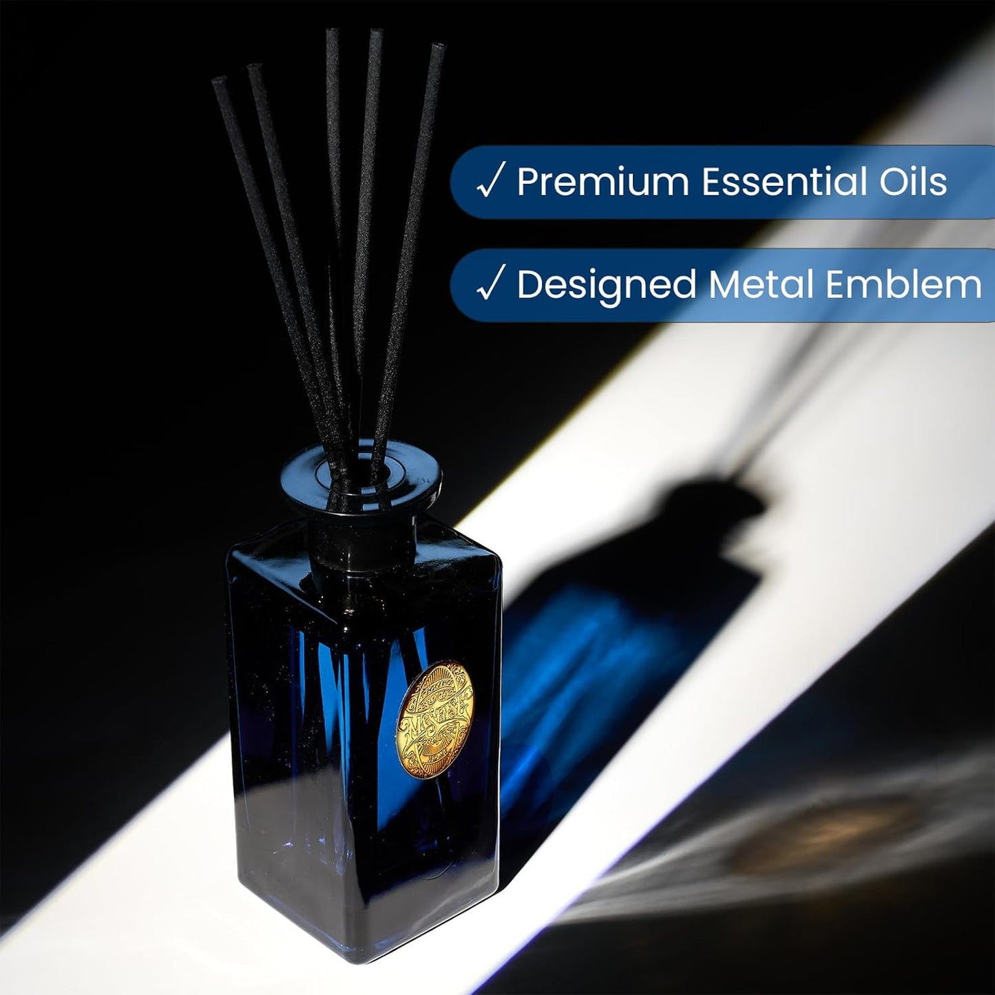 M&SENSE 10.14 oz Large Reed Diffuser Set | Midsummer Evening Scent Oil Diffuser with Sticks |Hotel Collection Non-Toxic Essential Oil |for Bedroom Bathroom Living Room