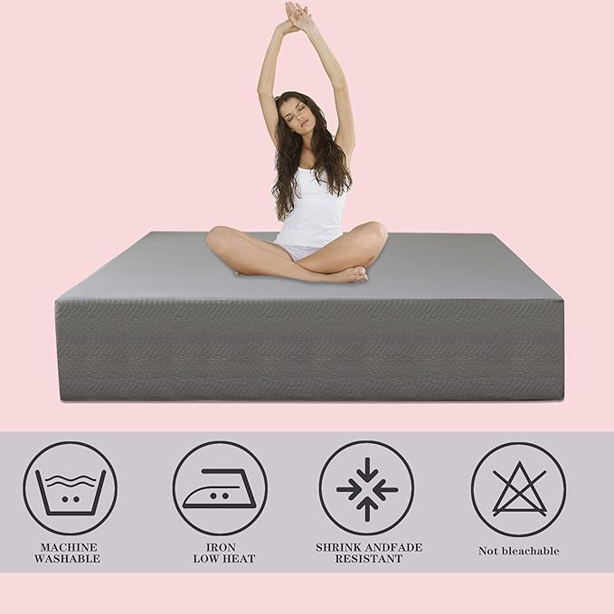 King Bed Skirt-Box Spring Cover with 14 Inch Tailored Drop,Wrinkle and Fade Resistant Hotel Wrap Around Bed Skirts,Bed Frame Cover (Wave Pattern Gray, King)