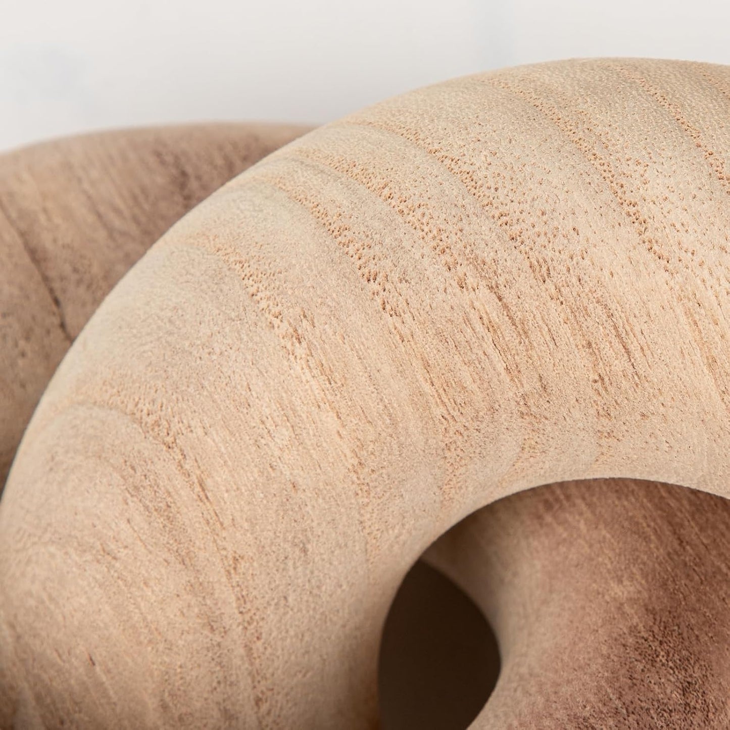 Table Decor Handcrafted Wooden Knot Sculpture Decor – Modern Nordic Style Decorative Accent for Home, Office, Shelf, and Console Table – Natural Oak Finish, 7"x4.7"