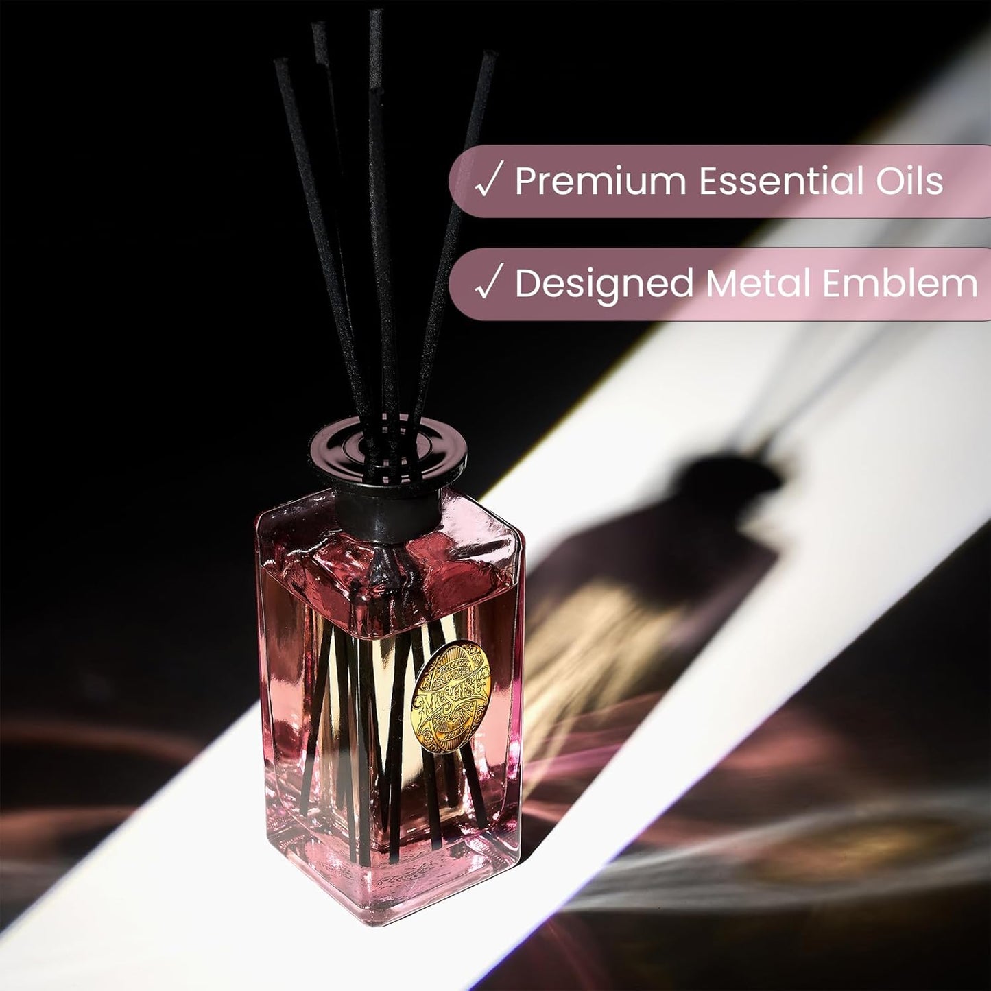 M&SENSE 10.14 oz Large Reed Diffuser Set | Gardenia Scent Oil Diffuser with Sticks |Hotel Collection Non-Toxic Essential Oil |for Bedroom Bathroom Living Room