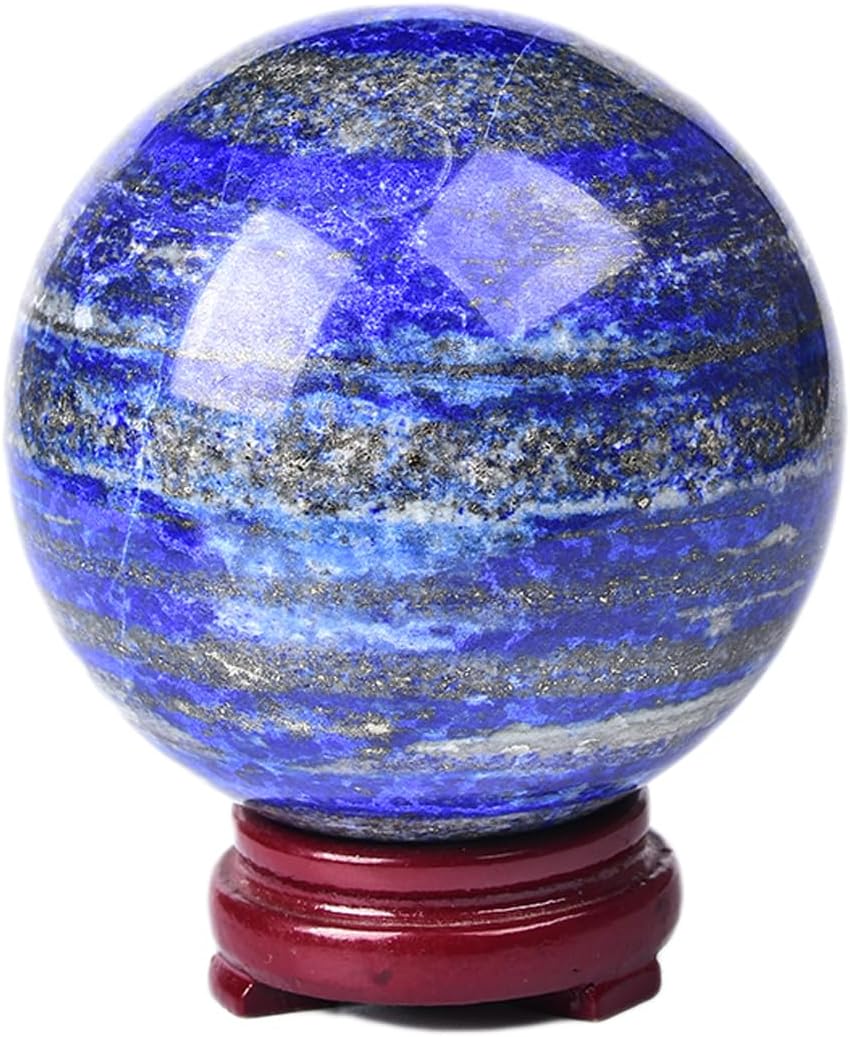 JIC Gem Extra Large Lapis Lazuli Quartz Crystal Sphere,Decorative Crystal Ball Blues Gemstone Sphere for Meditation,Office Table Decorations 100-110mm