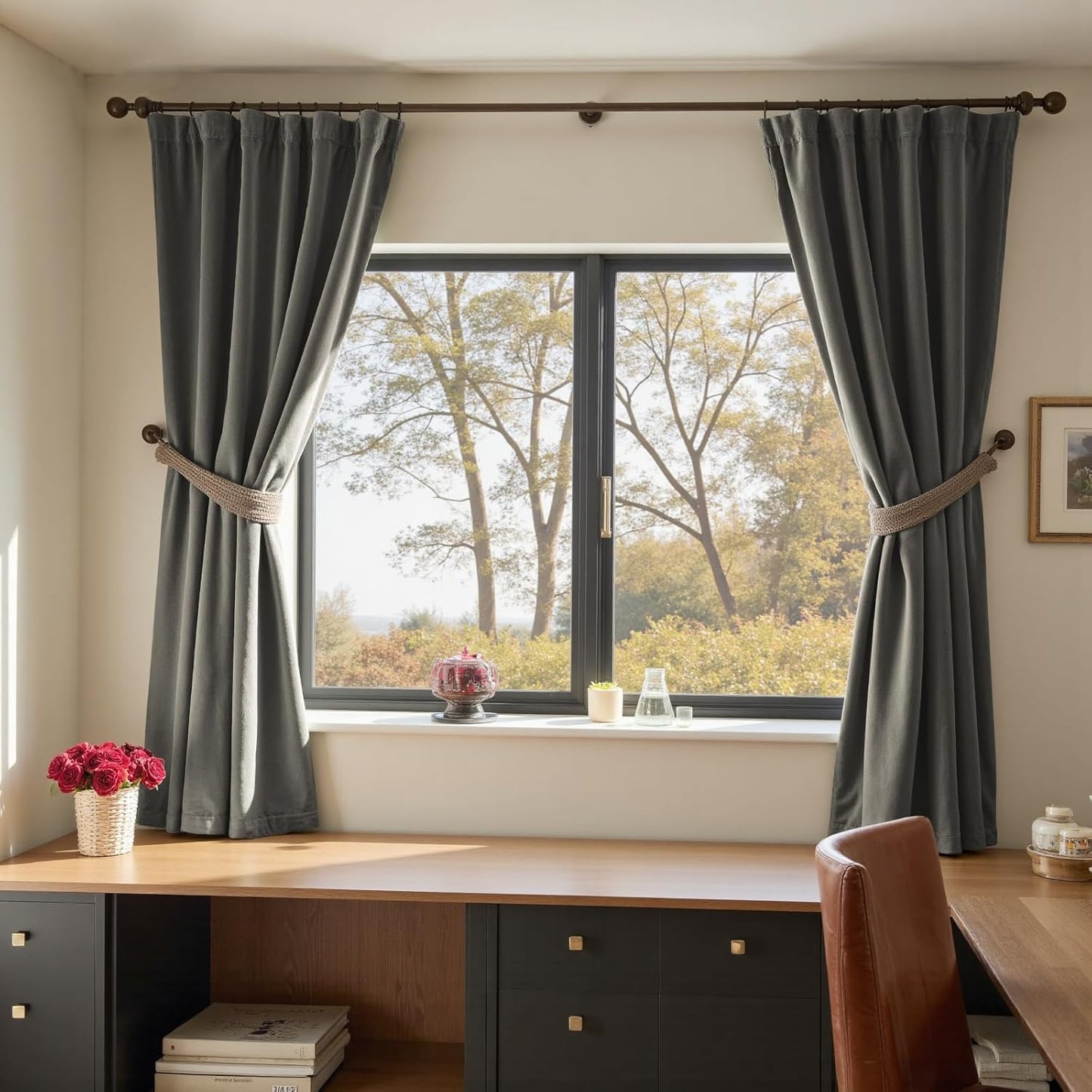 Lazzzy Grey Velvet Curtains 72 Inch Length Thermal Insulated Curtain Drapes for Bedroom Living Room Darkening Rod Pocket 2 Panels, W42 x L72